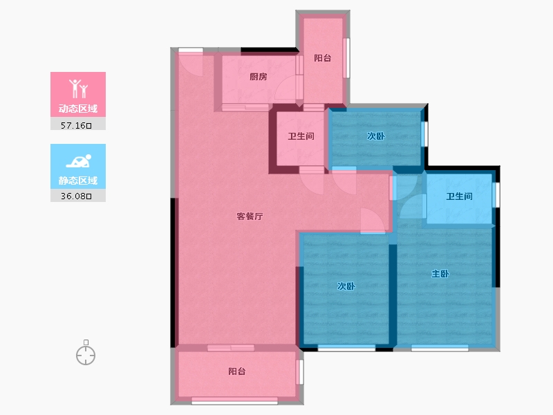 四川省-宜宾市-水映金沙-82.10-户型库-动静分区