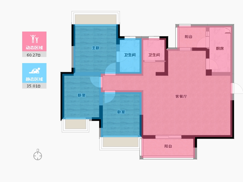 四川省-遂宁市-绿地·遂宁1958文创产业项目-83.49-户型库-动静分区