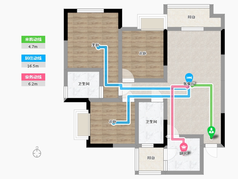 四川省-巴中市-杨坝.小院-80.97-户型库-动静线