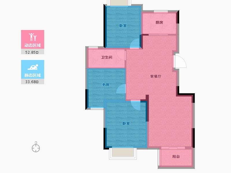 四川省-成都市-嘉裕第六洲隐溪谷-77.40-户型库-动静分区