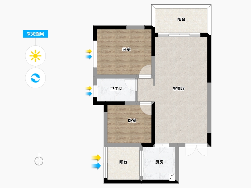 四川省-宜宾市-金沙明珠-66.70-户型库-采光通风