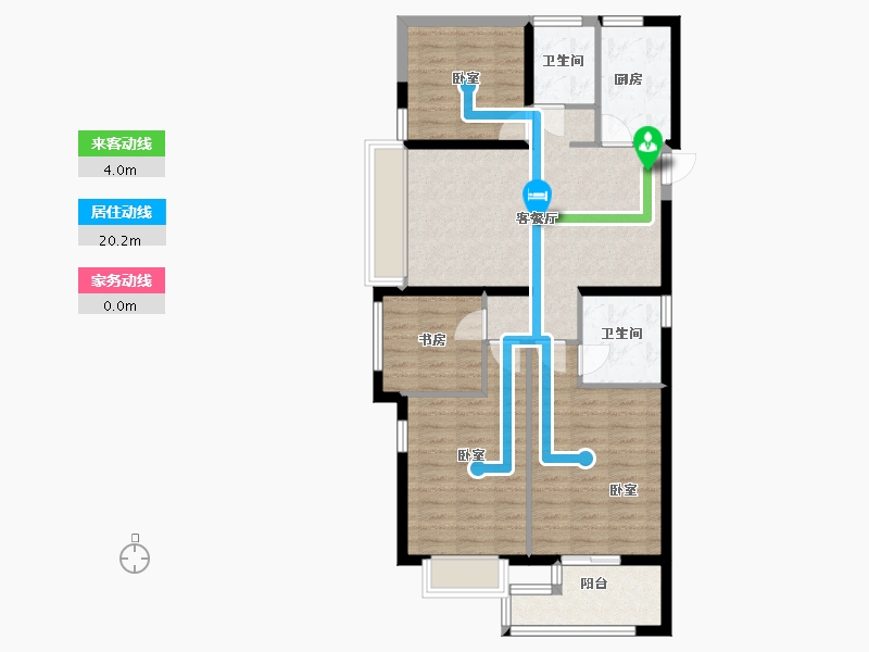 浙江省-杭州市-德信大家钱江府-90.71-户型库-动静线