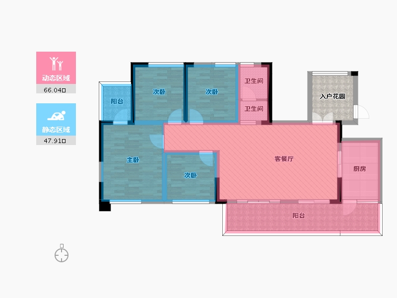 四川省-宜宾市-壹城中心-108.69-户型库-动静分区