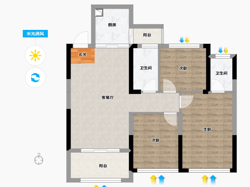 广西壮族自治区-桂林市-泰安独秀天下-76.33-户型库-采光通风