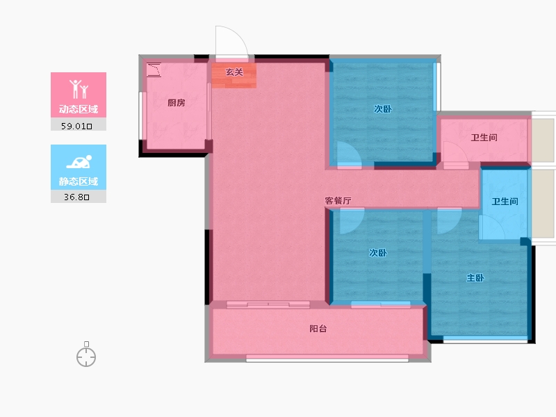 广西壮族自治区-桂林市-泰安独秀天下-85.40-户型库-动静分区