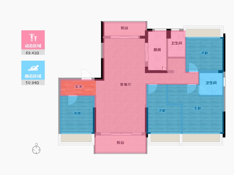 广西壮族自治区-桂林市-兴安碧桂园-108.78-户型库-动静分区