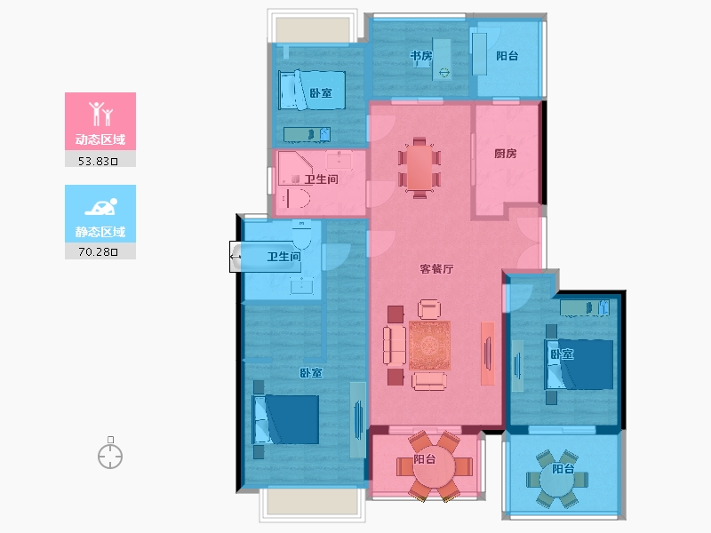 浙江省-杭州市-滨江大江之星-111.87-户型库-动静分区