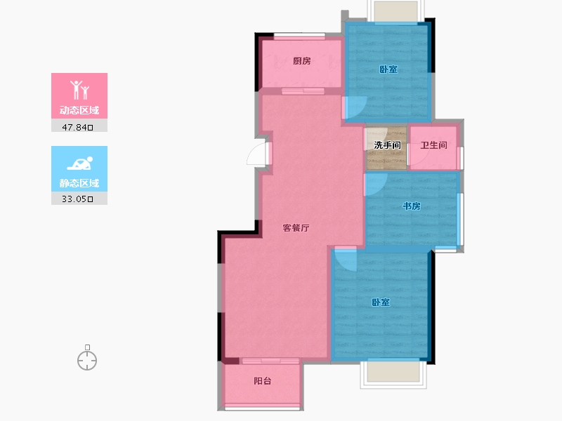 四川省-成都市-嘉裕第六洲隐溪谷-74.57-户型库-动静分区