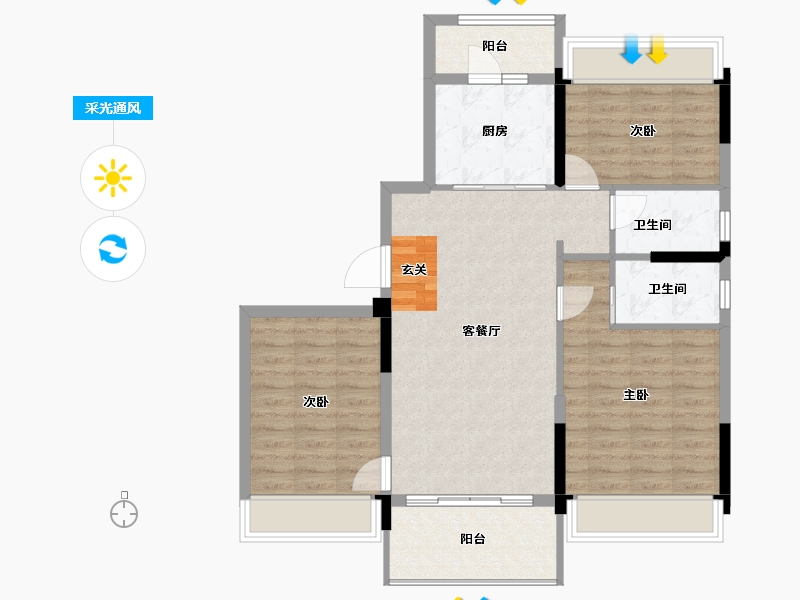 广西壮族自治区-桂林市-兴安碧桂园-89.40-户型库-采光通风