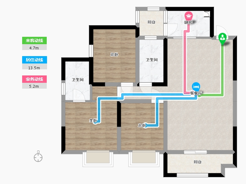 四川省-宜宾市-恒旭·江悦台-85.58-户型库-动静线