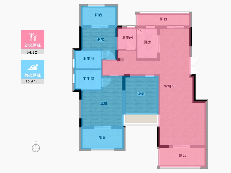 四川省-巴中市-江南福地二期-102.72-户型库-动静分区