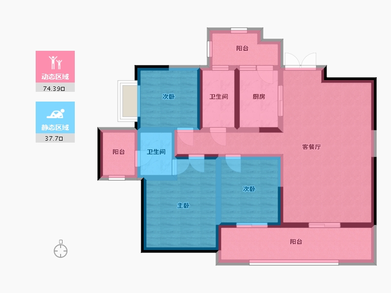 四川省-宜宾市-竹海丽景-98.58-户型库-动静分区