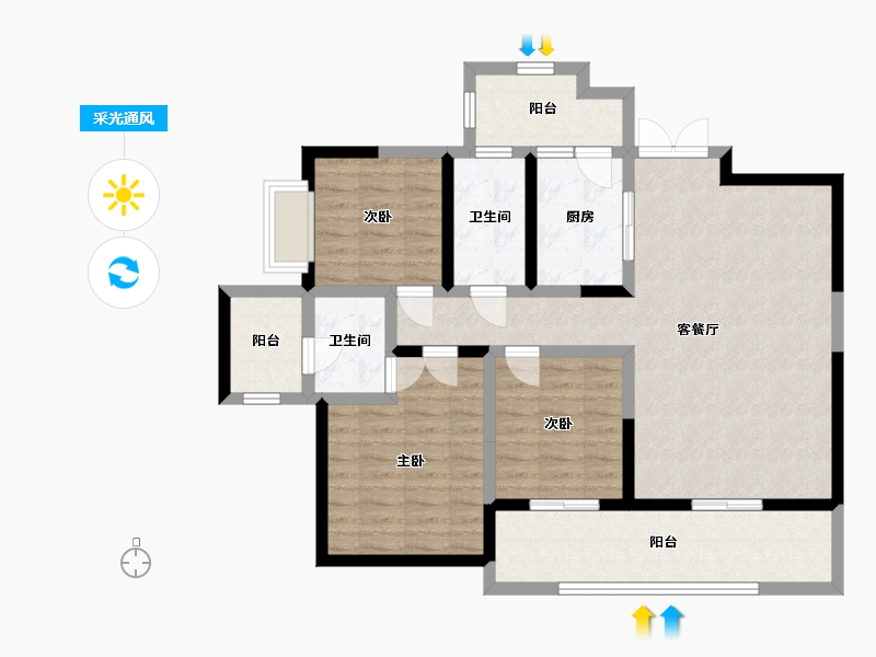 四川省-宜宾市-竹海丽景-98.58-户型库-采光通风