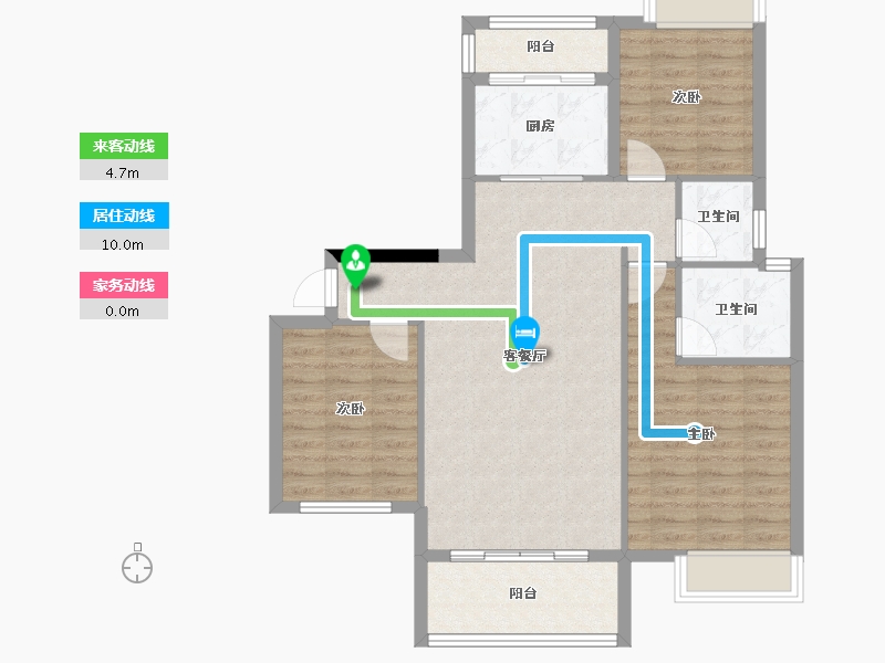 四川省-绵阳市-同立·中央23街区-88.55-户型库-动静线