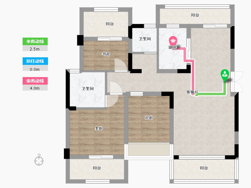 四川省-巴中市-江南福地二期-86.63-户型库-动静线