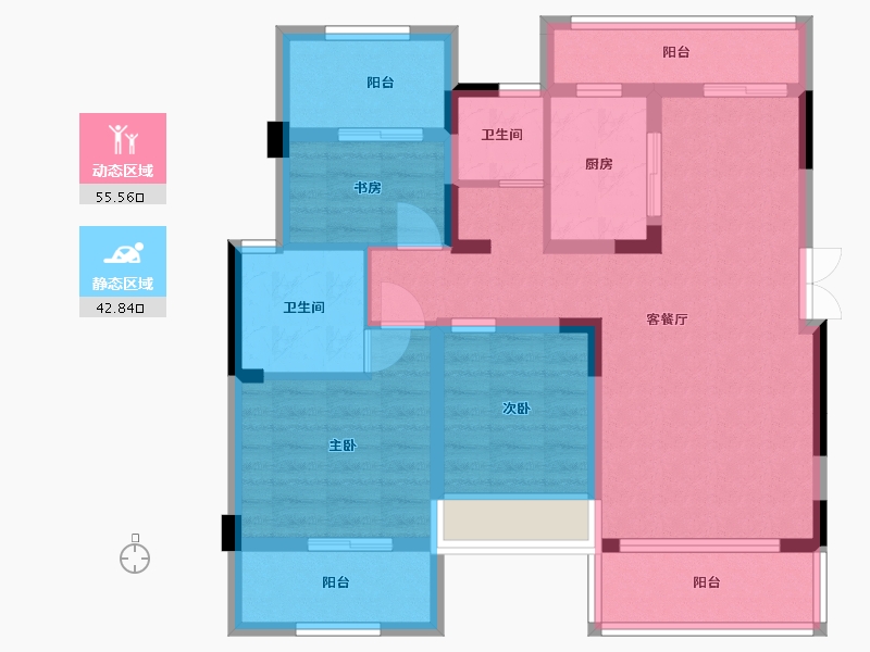 四川省-巴中市-江南福地二期-86.63-户型库-动静分区