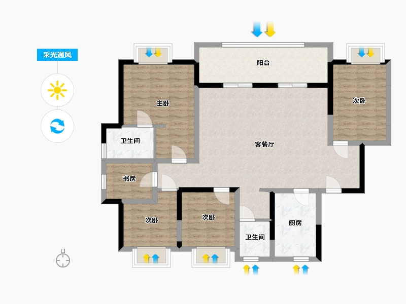 四川省-宜宾市-恒旭·江悦台-116.77-户型库-采光通风