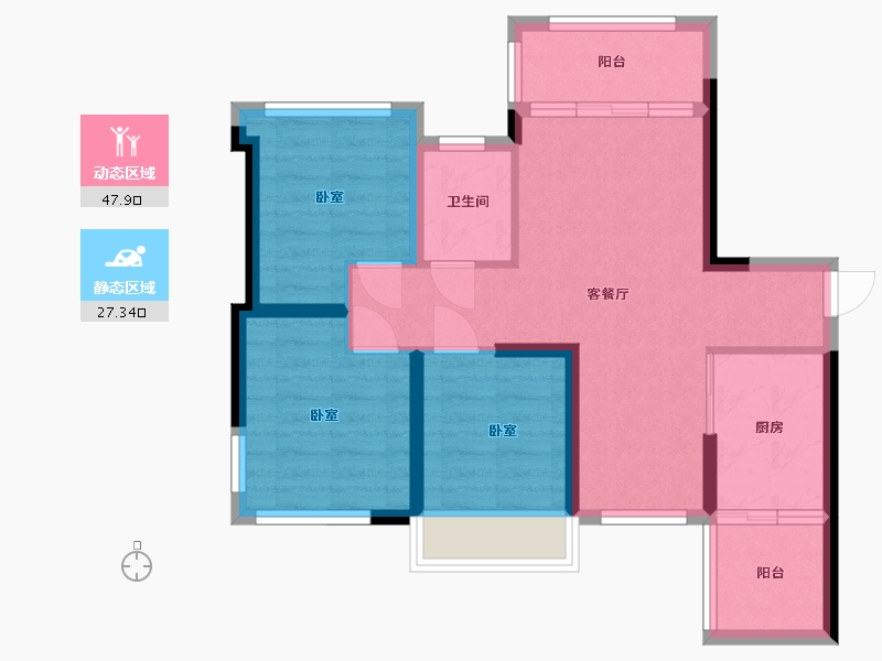 四川省-成都市-悦未来-65.90-户型库-动静分区