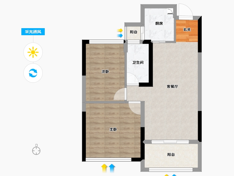 广西壮族自治区-桂林市-泰安独秀天下-60.53-户型库-采光通风