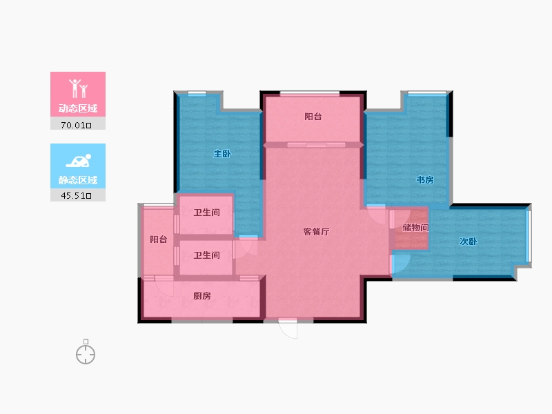 四川省-巴中市-康鹏中央城邦-102.22-户型库-动静分区