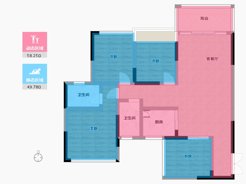 广西壮族自治区-桂林市-广汇汇悦城-95.32-户型库-动静分区