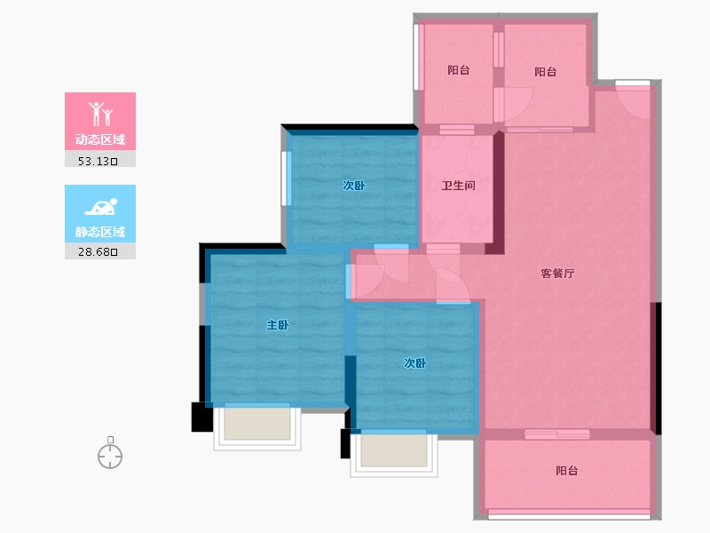 四川省-巴中市-阳光·巨林天下城-72.25-户型库-动静分区