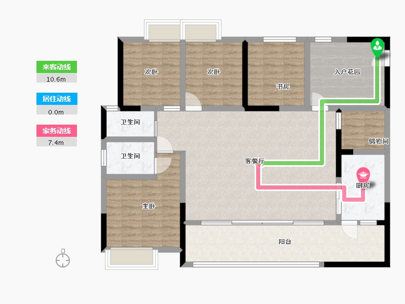 四川省-巴中市-康鹏中央城邦-127.47-户型库-动静线