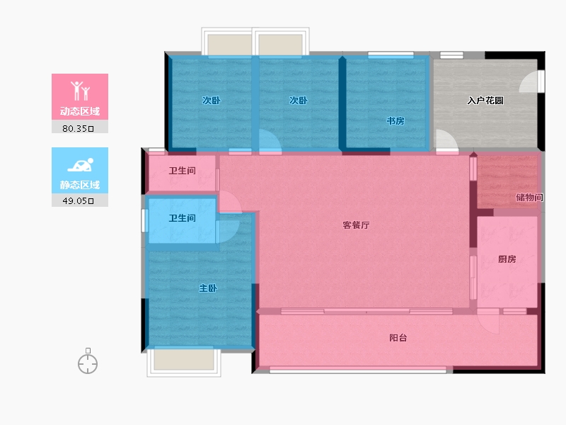 四川省-巴中市-康鹏中央城邦-127.47-户型库-动静分区