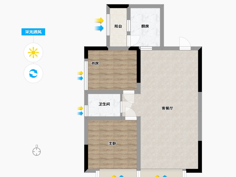 四川省-巴中市-康鹏中央城邦-67.93-户型库-采光通风