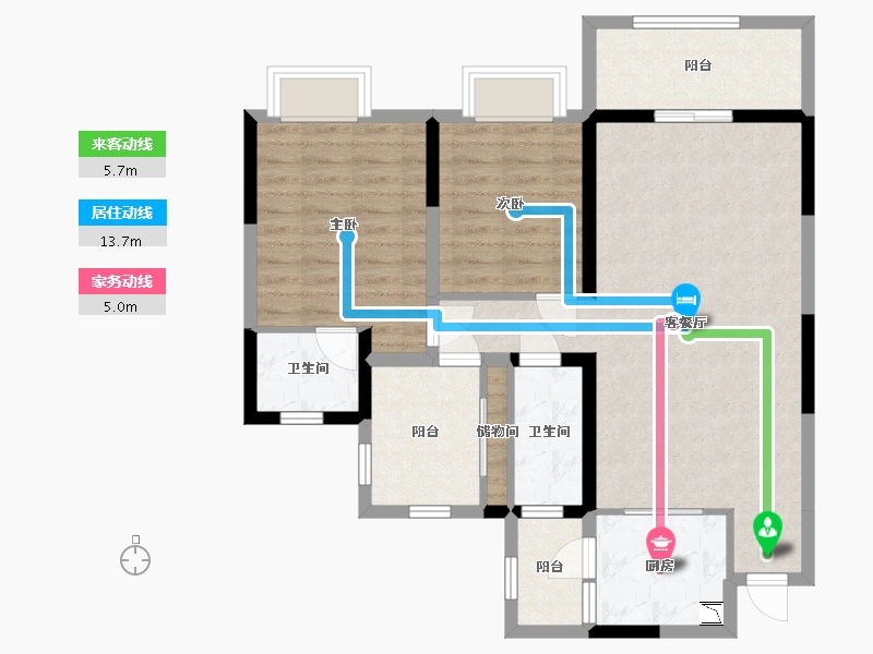 四川省-宜宾市-白沙翡翠城-85.47-户型库-动静线