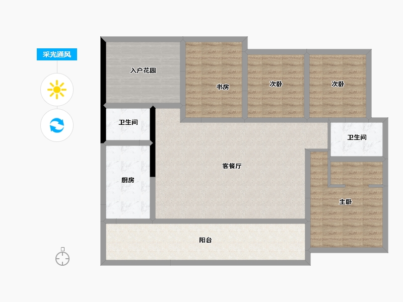 四川省-巴中市-康鹏中央城邦-124.23-户型库-采光通风