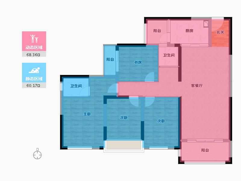 广西壮族自治区-桂林市-泰安独秀天下-114.99-户型库-动静分区