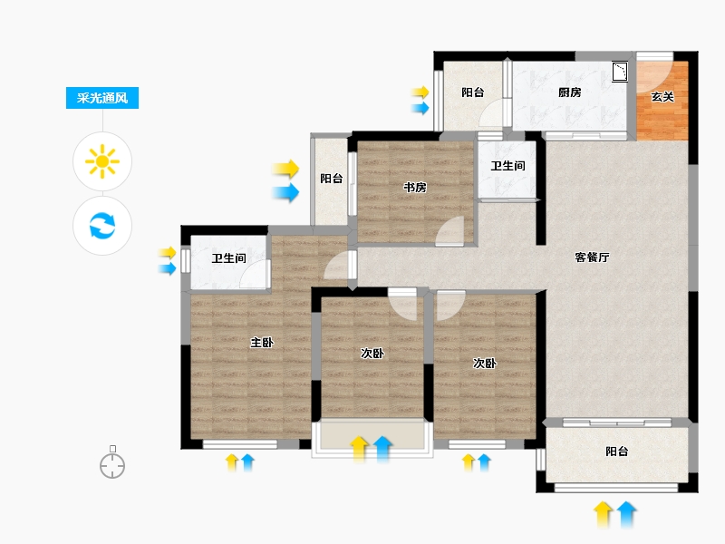 广西壮族自治区-桂林市-泰安独秀天下-114.99-户型库-采光通风