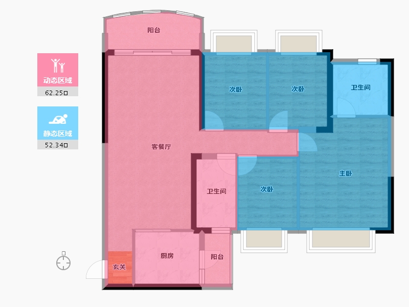 广西壮族自治区-南宁市-南宁空港恒大世纪梦幻城-103.81-户型库-动静分区