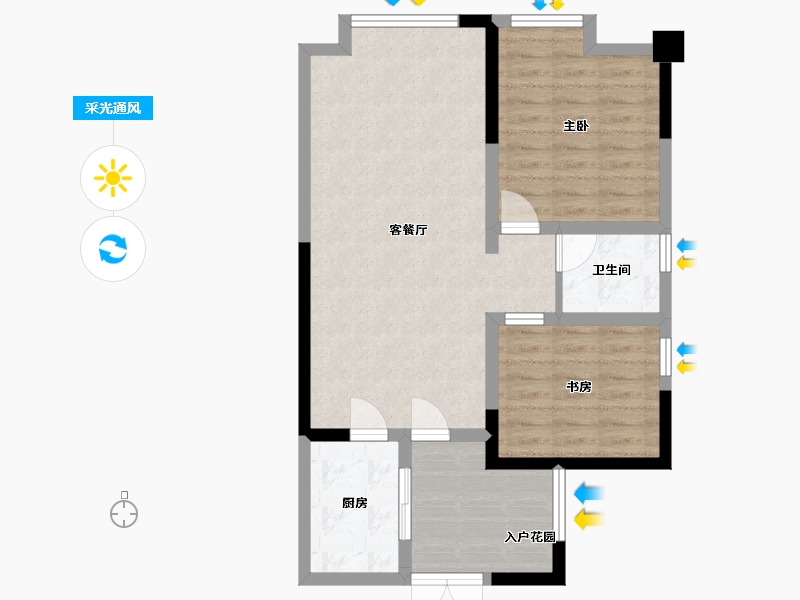 四川省-巴中市-康鹏中央城邦-71.74-户型库-采光通风