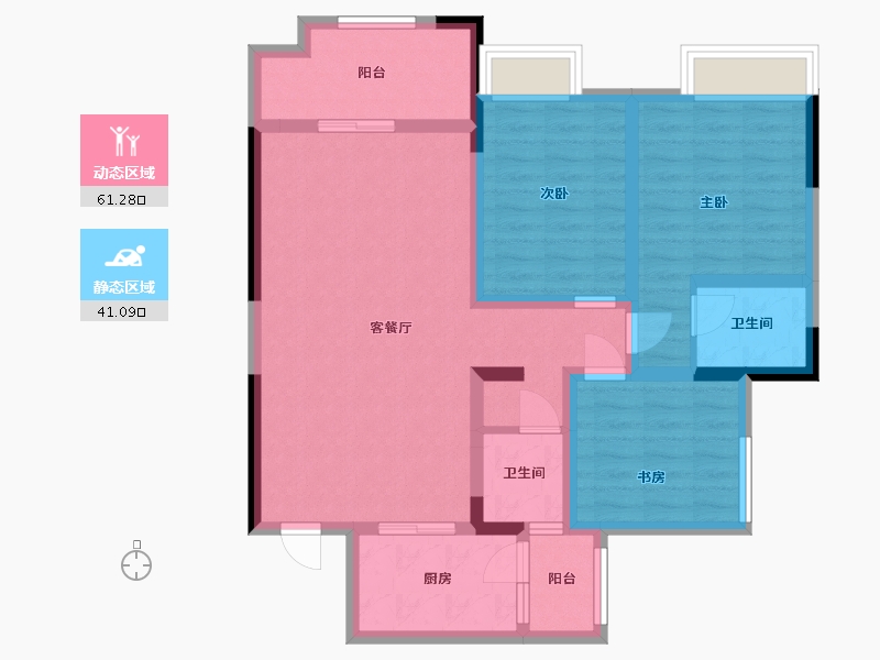 四川省-巴中市-康鹏中央城邦-90.19-户型库-动静分区