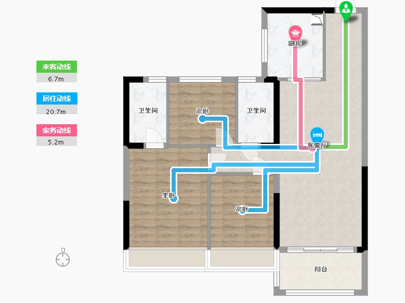 安徽省-合肥市-碧桂园时代之光-88.81-户型库-动静线