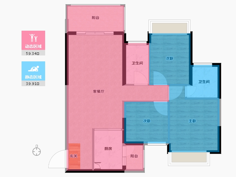 广西壮族自治区-南宁市-南宁空港恒大世纪梦幻城-89.75-户型库-动静分区