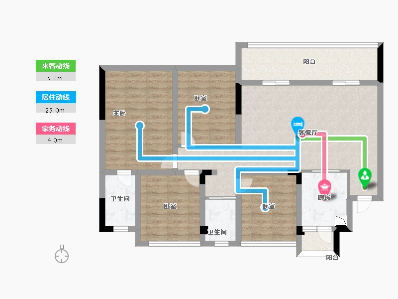 四川省-南充市-玉龙城-92.94-户型库-动静线