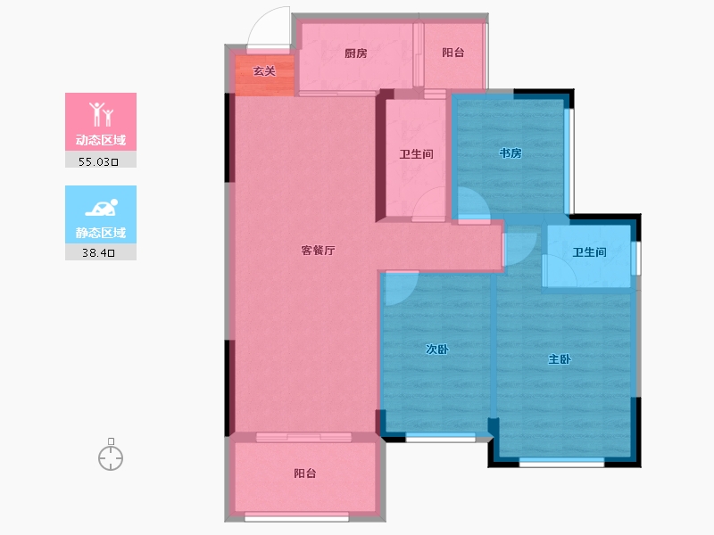 广西壮族自治区-桂林市-泽森山水绿城-83.96-户型库-动静分区