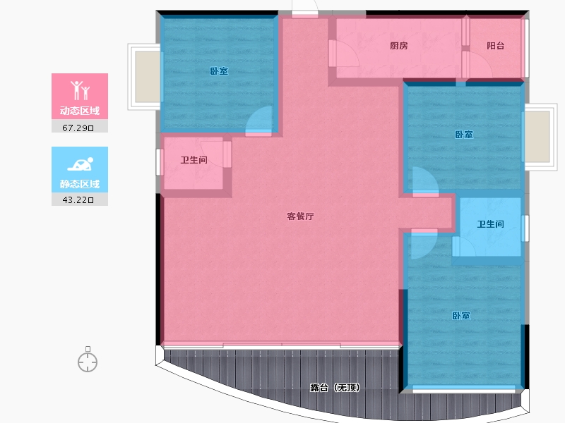 四川省-成都市-天府公园城-112.85-户型库-动静分区