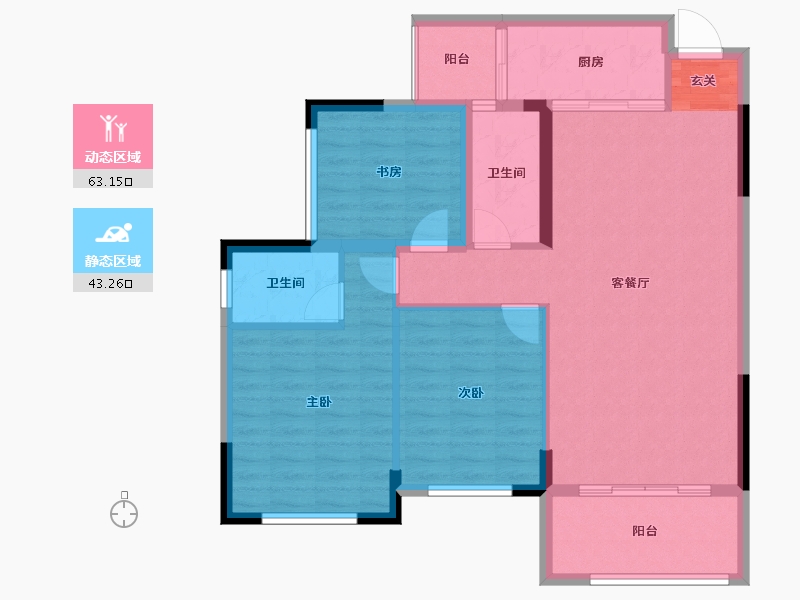 广西壮族自治区-桂林市-泽森山水绿城-96.30-户型库-动静分区