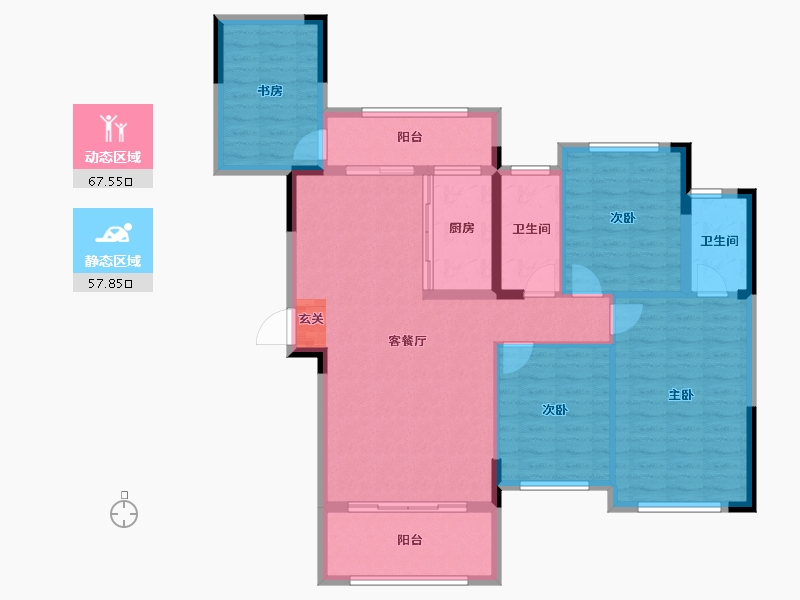 广西壮族自治区-桂林市-泽森山水绿城-113.52-户型库-动静分区