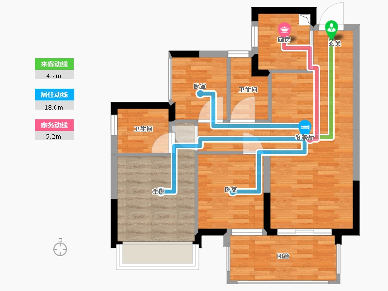 广西壮族自治区-南宁市-龙光玖悦府-66.70-户型库-动静线