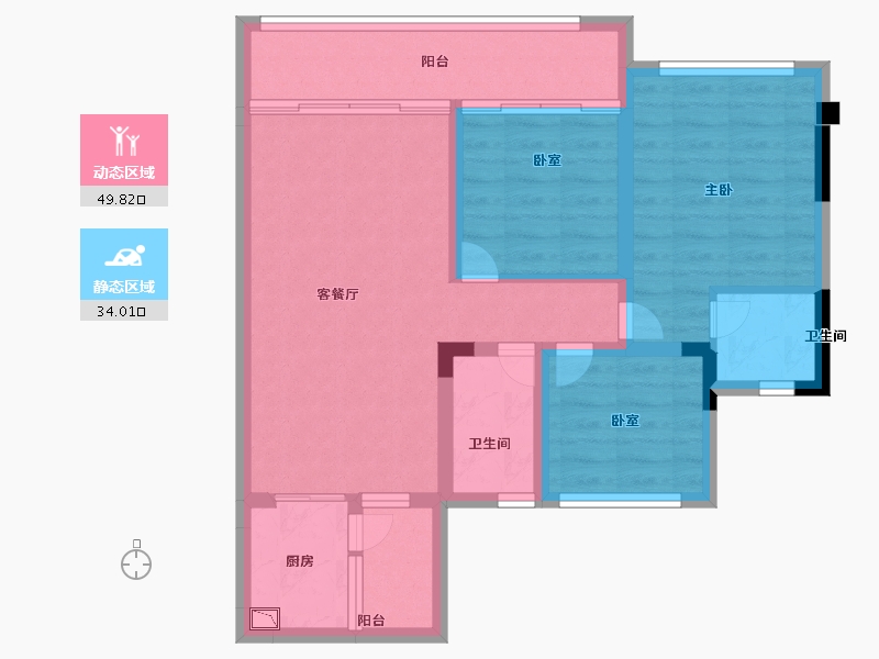 四川省-南充市-玉龙城-73.71-户型库-动静分区