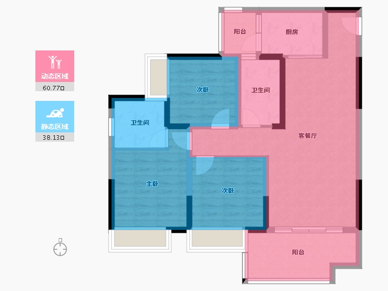 四川省-绵阳市-兴发孔雀公园-87.48-户型库-动静分区