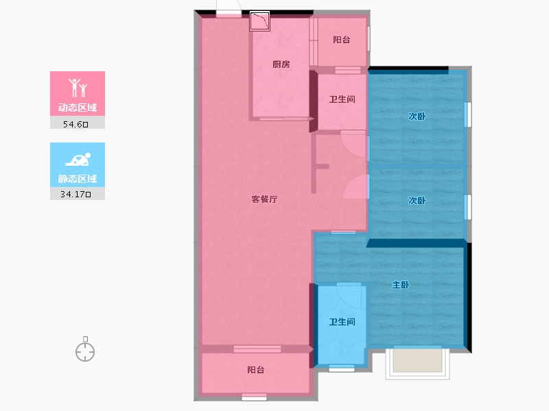 广东省-肇庆市-碧桂园翡翠郡-79.04-户型库-动静分区