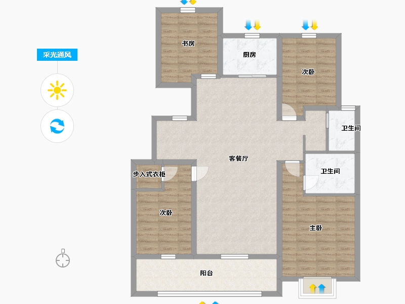 山东省-济宁市-睿湖印象-112.00-户型库-采光通风