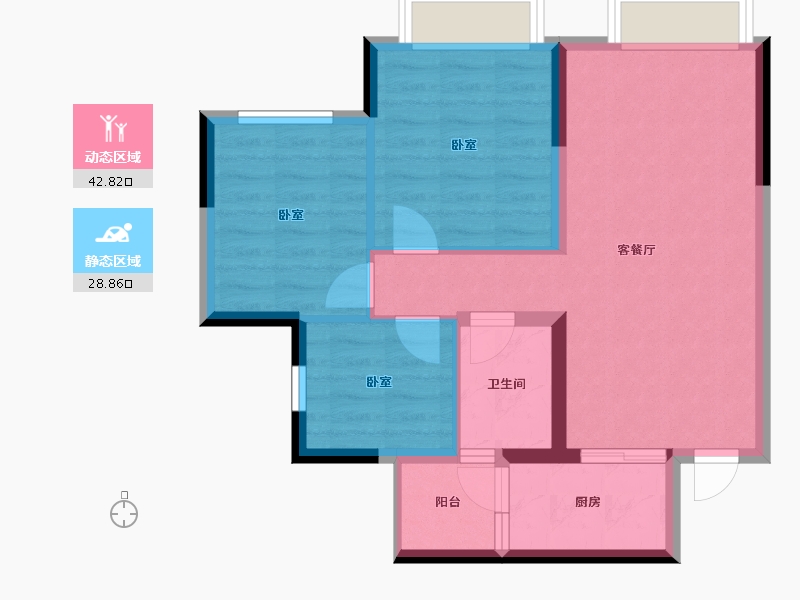 四川省-成都市-三盛都会城-63.90-户型库-动静分区