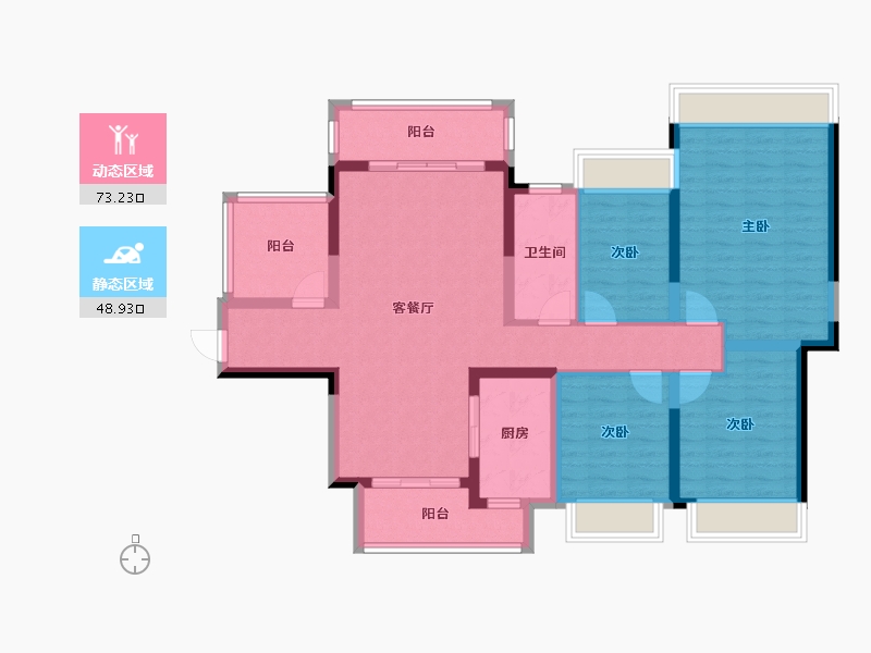 四川省-绵阳市-敏捷悦江府-108.71-户型库-动静分区